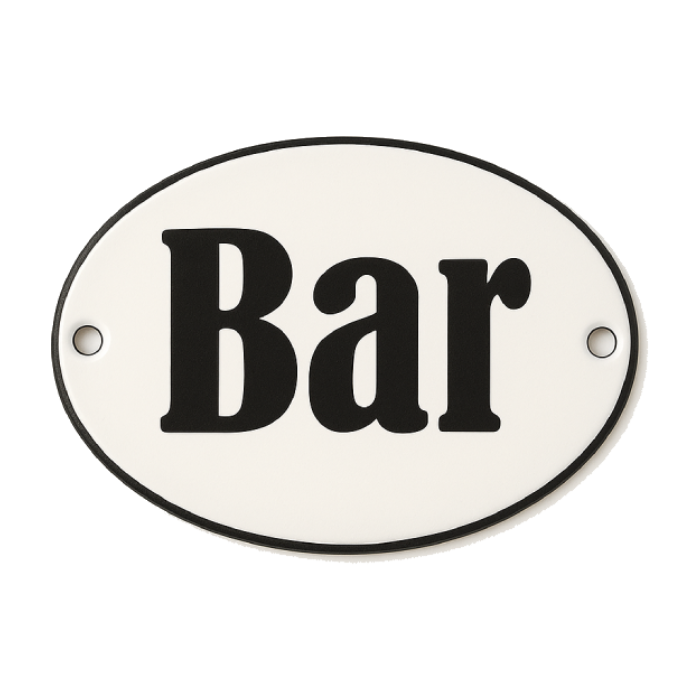 Placa Decorativa Esmaltada Bar