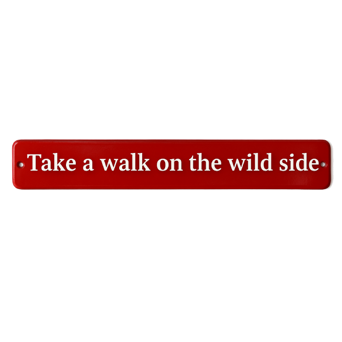 Placa Decorativa Esmaltada Take a Walk on The Wild Side