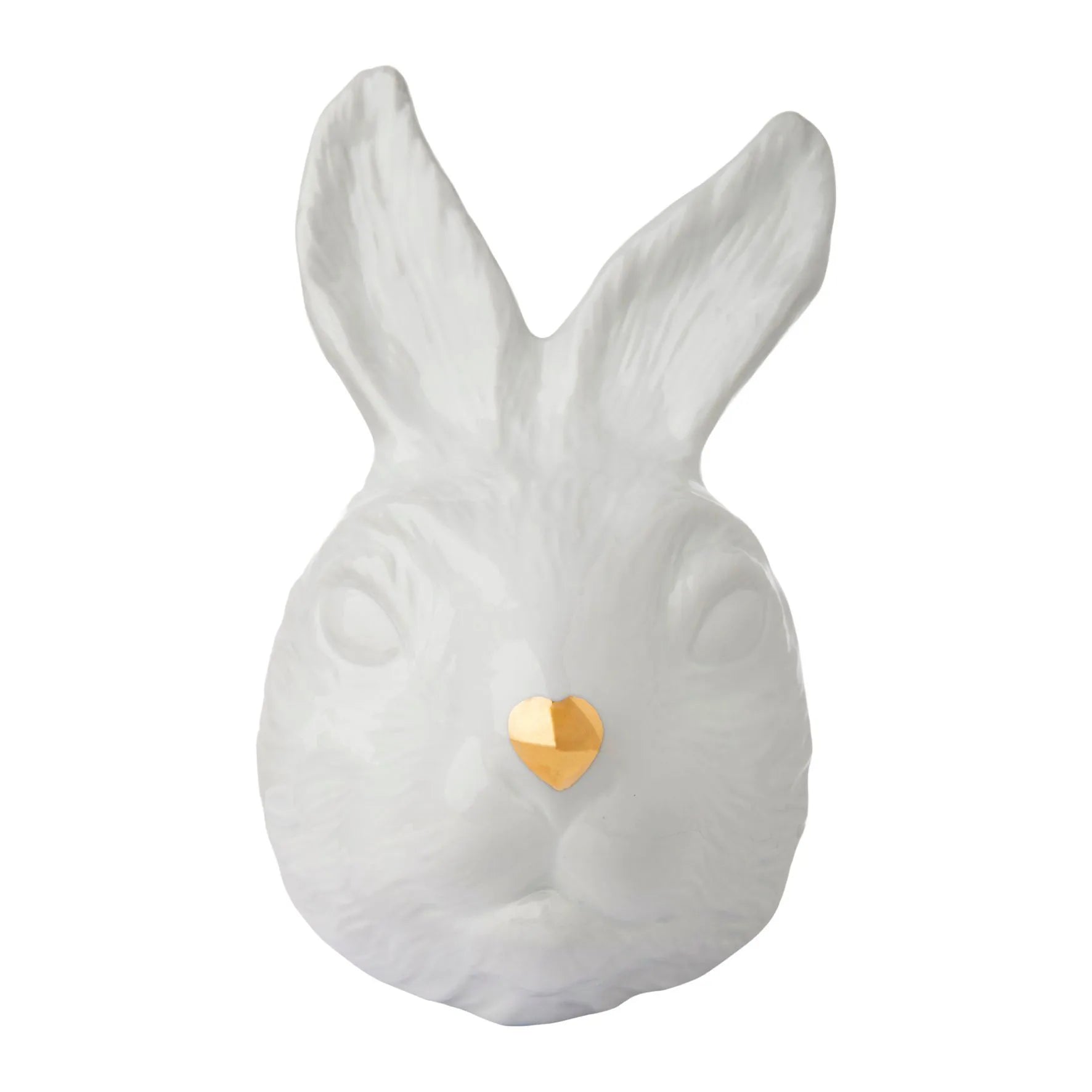 Máscara Coelho em Porcelana com Focinho Ouro
