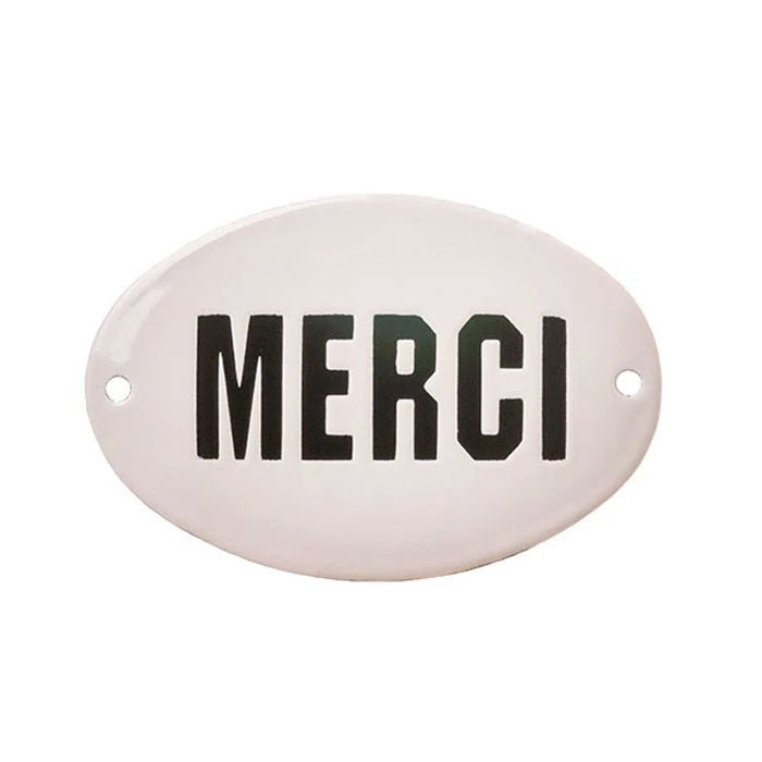 Placa Decorativa Esmaltada Merci