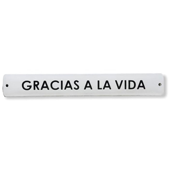 Placa Decorativa Esmaltada Gracias a La Vida Horizontal